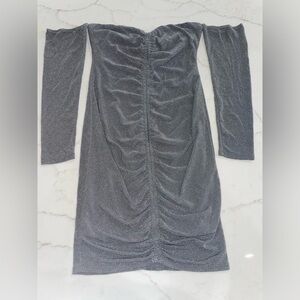 Women’s Bailey Blue silver over shoulder bodycon short clubbing dress-size XL